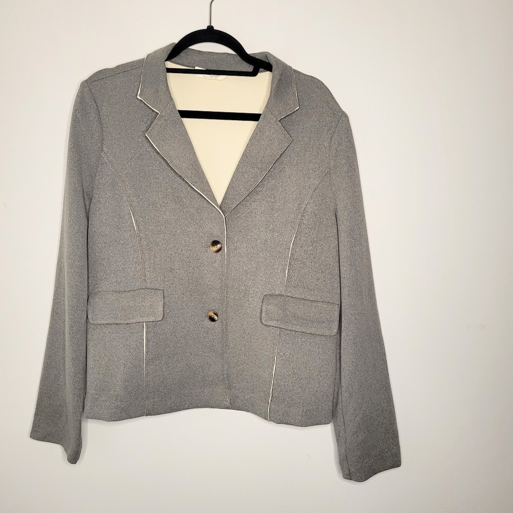 Doe & Rae Women’s Gray Two-Button Blazer Jacket — Size Large